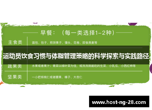 运动员饮食习惯与体脂管理策略的科学探索与实践路径